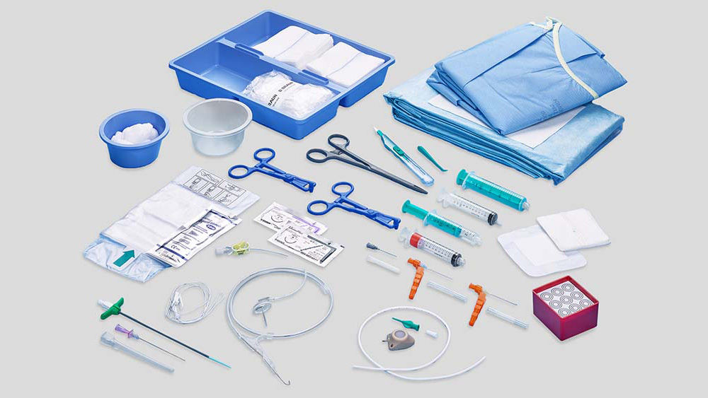 Obsah súprav na intervenčnú diagnostiku a vaskulárnu terapiu