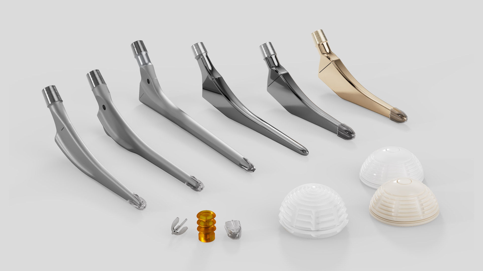 Produktové portfólio cementovaných driekových a jamkových implantátov Aesculap