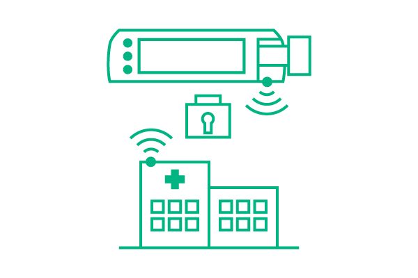 Ikona kybernetickej bezpečnosti v zdravotníctve